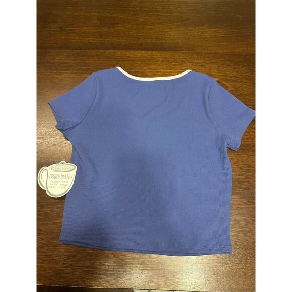 Y2K Coquette Feminine Dainty Soft Crop Top Women XL Stretch Bow Pastel Grunge - Picture 3 of 8